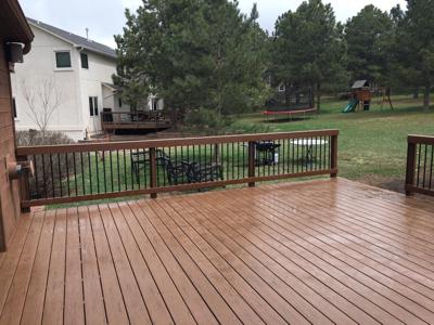 Wood and Steel Rail from Woodland Park Deck Builder