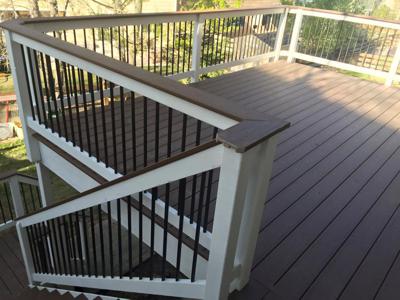 Wood and Steel Rail from Woodland Park Deck Builder