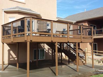 Wood and Steel Rail from Woodland Park Deck Builder