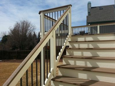 Wood and Steel Rail from Woodland Park Deck Builder
