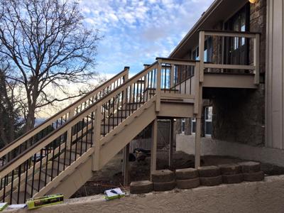 Click to view full size Custom Designed Staircases  from Woodland Park Deck Builder