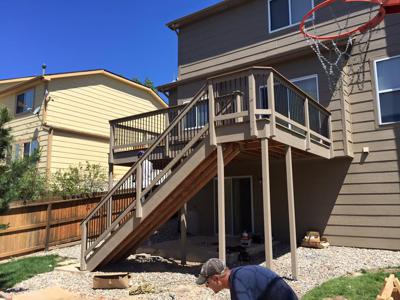Click to view full size Custom Designed Staircases  from Woodland Park Deck Builder