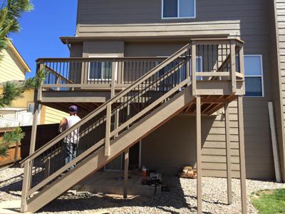 Click to view full size Custom Designed Staircases  from Woodland Park Deck Builder