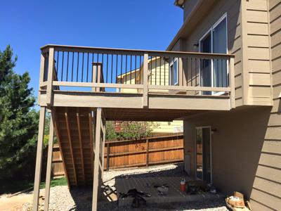 Click to view full size Custom Designed Staircases  from Woodland Park Deck Builder