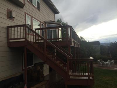Click to view full size Custom Designed Staircases  from Woodland Park Deck Builder