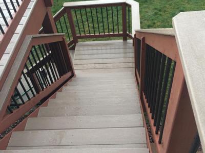 Click to view full size Custom Designed Staircases  from Woodland Park Deck Builder