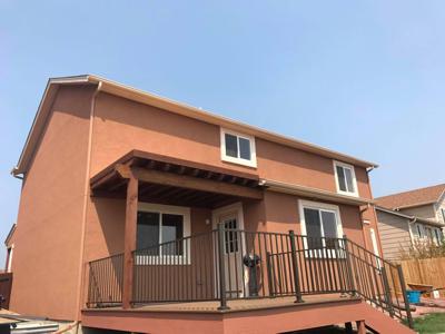 Click to view full size Steel Panel Railing from Woodland Park Deck Builder