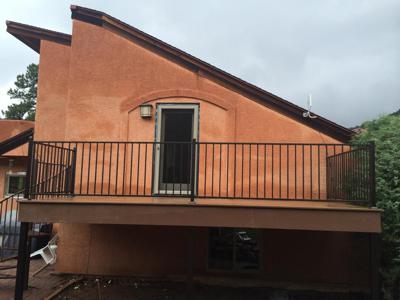 Click to view full size Steel Panel Railing from Woodland Park Deck Builder