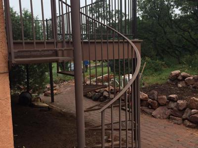 Click to view full size Steel Panel Railing from Woodland Park Deck Builder