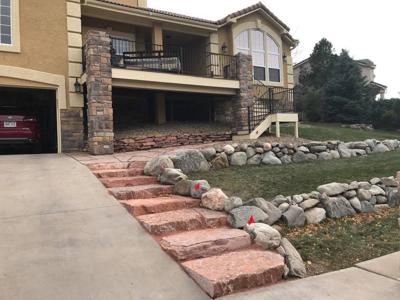 Composite Deck & Stone Patio  from Woodland Park Deck Builder
